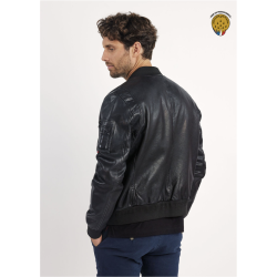 RICK ALPHA Zwart Leren Jack - Patrouille de France 2