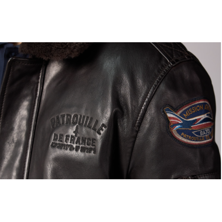 RAVEN ALPHA Brown Leather Jacket - Patrouille de France