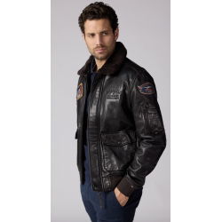 RAVEN ALPHA Bruin Leren Jack - Patrouille de France