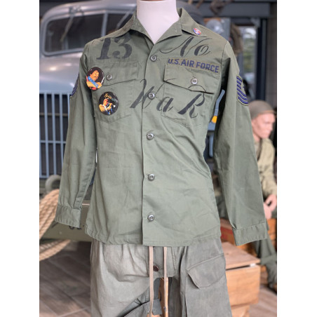 Vintage-Hemd Vietnam USAAF No War - OG-507 Military Shirt Protest
