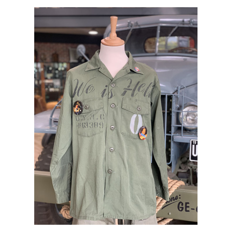Vintage Vietnam USMC War is Hell Overhemd -...