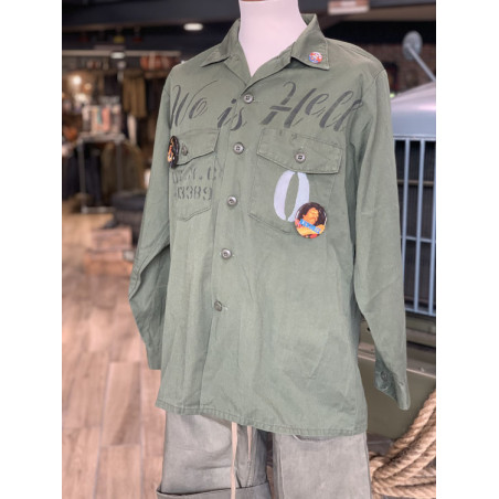 Vintage Vietnam USMC War is Hell Overhemd - OG-507 Military Shirt Protest