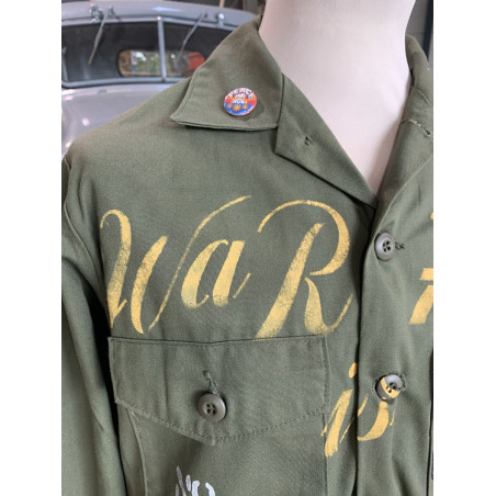 Vintage Vietnam US Army War is Hell - OG-507 Military Shirt Protest