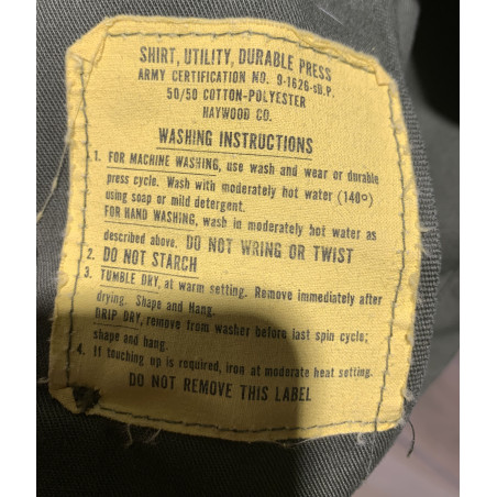 Vintage Vietnam US Army War is Hell Overhemd - OG-507 Military Shirt Protest