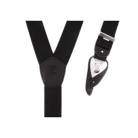 Bretelles à Pinces ou à Boutons Noir Encre de chine - Les Bretelles de Léon