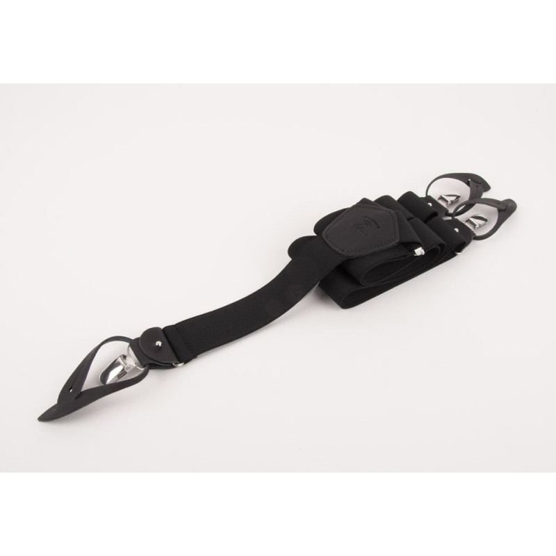Clip or Button Suspenders Black India Ink - Les...