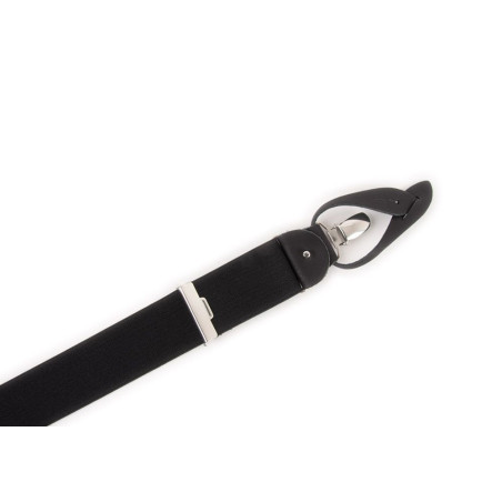 Clip or Button Suspenders Black India Ink - Les Bretelles de Léon