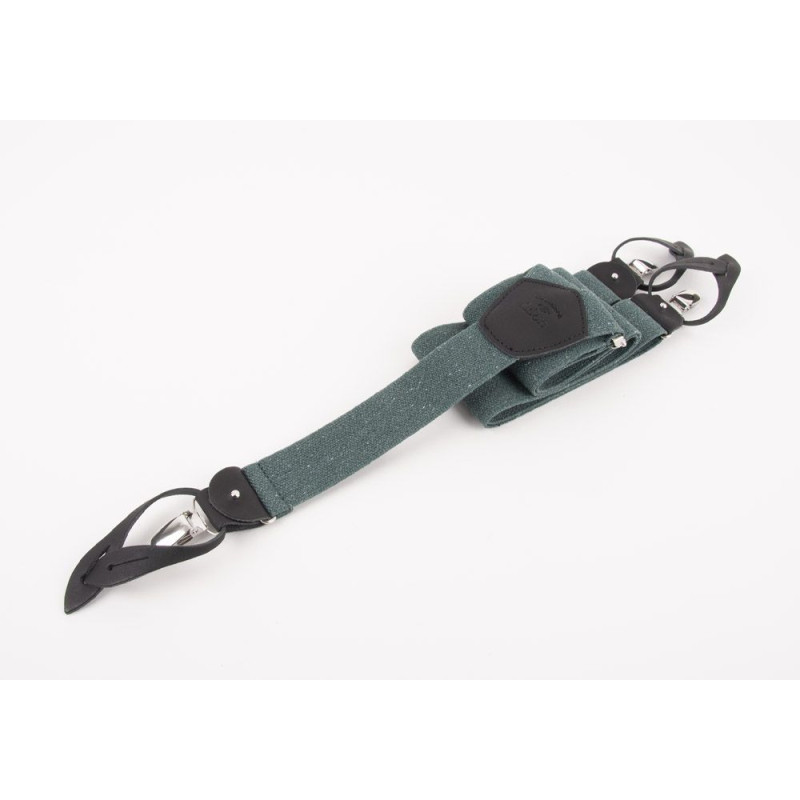 Clip or Button Suspenders Pierre qui roule Sage...