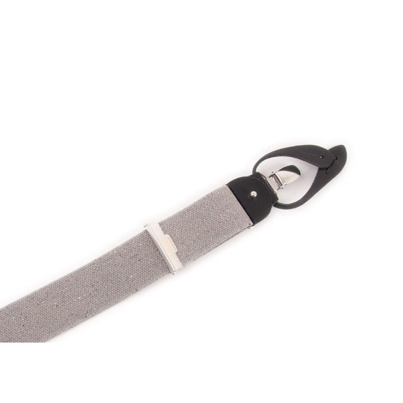 Light Grey Clip or Button Suspenders Sur les...