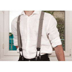 Light Grey Clip or Button Suspenders Sur les bords du Nil... 2