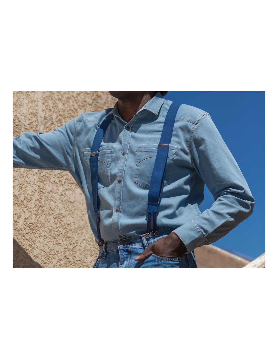 Bretelles Faithfull BRACESTM - 5 Cm Bleu, Confort Et Soutien Garantis