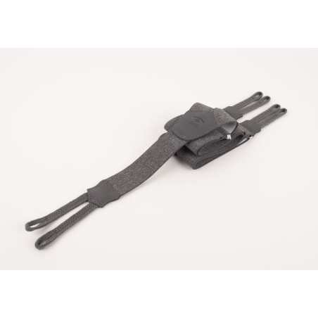 Grey Braided Tab Suspenders - Les Bretelles de Léon