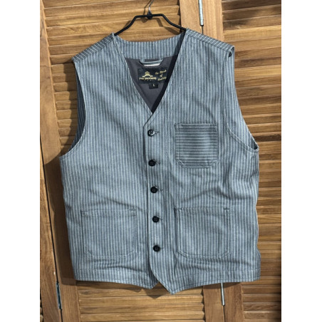 Grey Striped Vest - 1937 Roamer Vest Grey Wabash Pike Brothers - Second-Hand