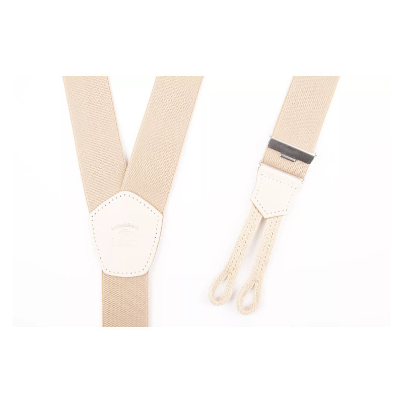 Braided Tab Suspenders Beige Lugdunum - Les...