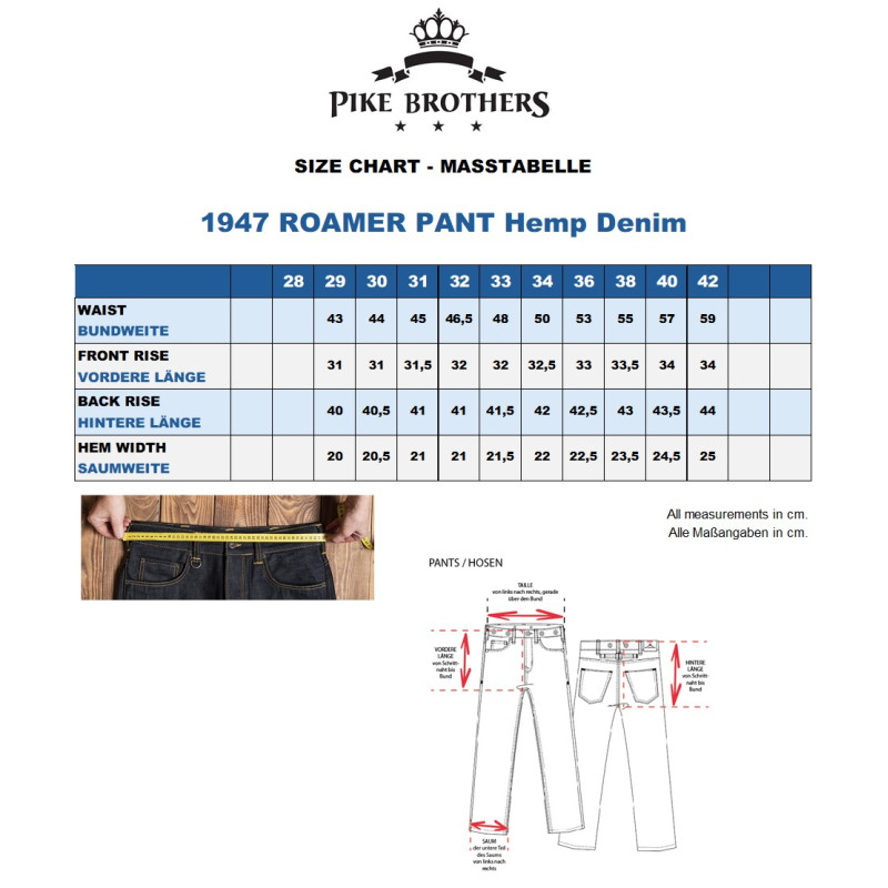 1947 Roamer Pant 14oz hemp denim - Pike Brothers