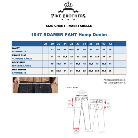 1947 Roamer Pant 14oz hemp denim - Pike Brothers