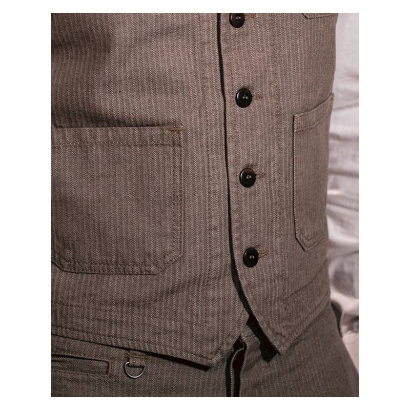 1937 Roamer Vest HBT brown - Pike Brothers