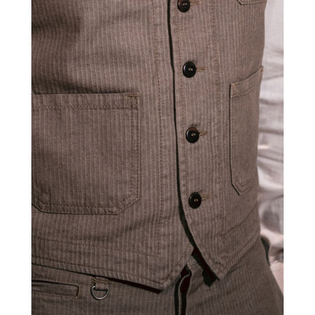 Gilet 1937 Roamer Vest HBT brown - Pike Brothers