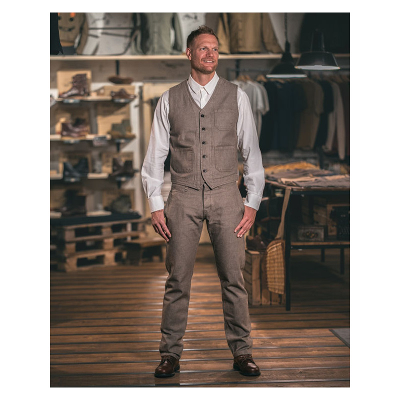 Gilet 1937 Roamer Vest HBT brown - Pike Brothers