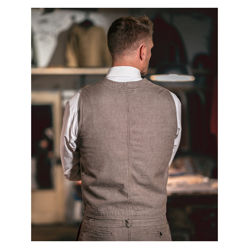 Gilet 1937 Roamer Vest HBT brown - Pike Brothers
