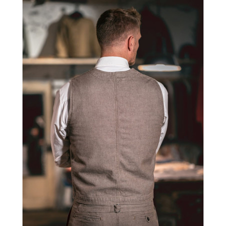 Gilet 1937 Roamer Vest HBT brown - Pike Brothers