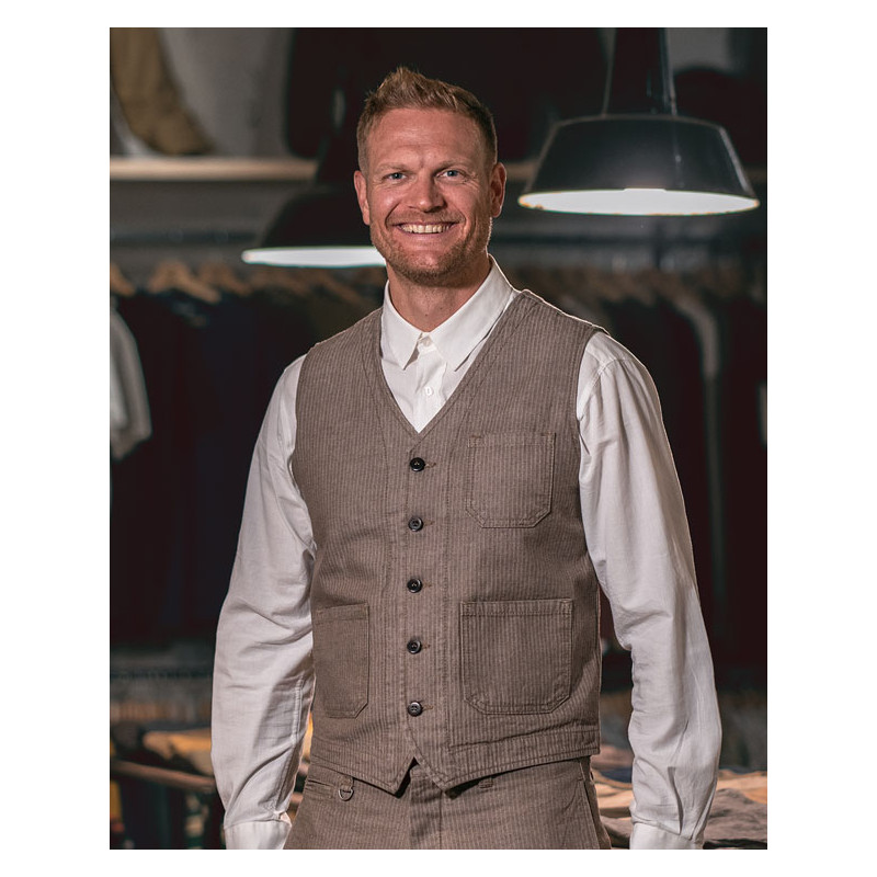 1937 Roamer Vest HBT brown - Pike Brothers