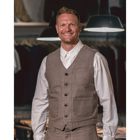 Gilet 1937 Roamer Vest HBT brown - Pike Brothers