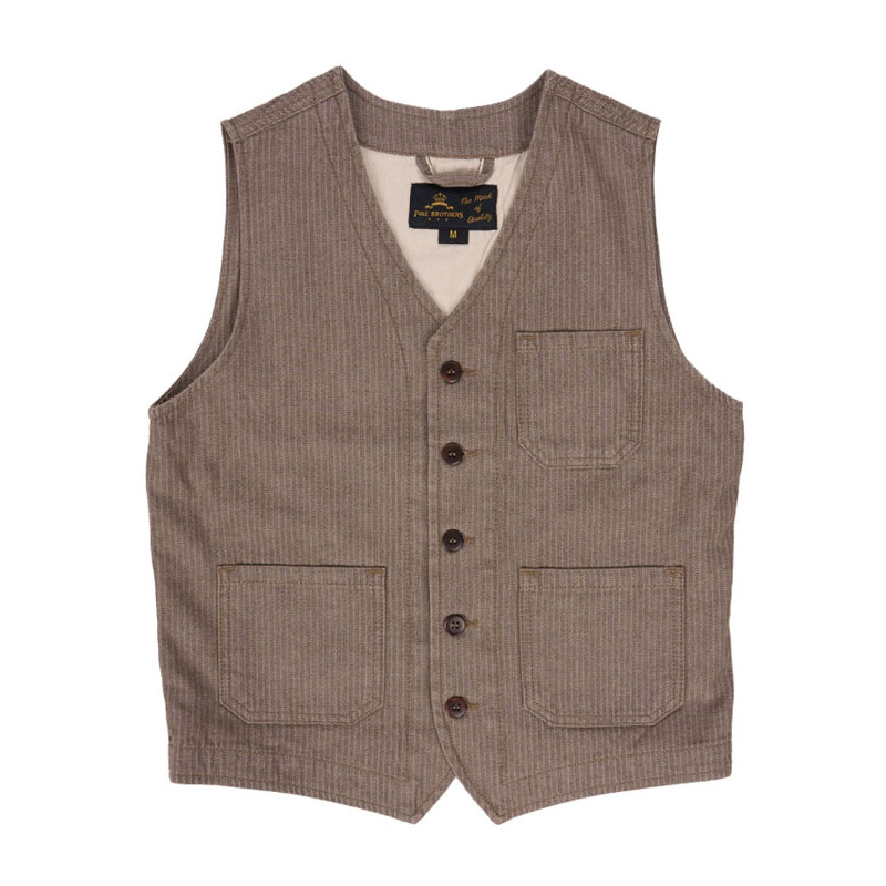 1937 Roamer Vest HBT brown - Pike Brothers