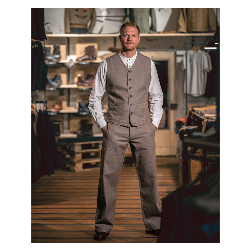 Vest 1905 Hauler Vest HBT brown - Pike Brothers