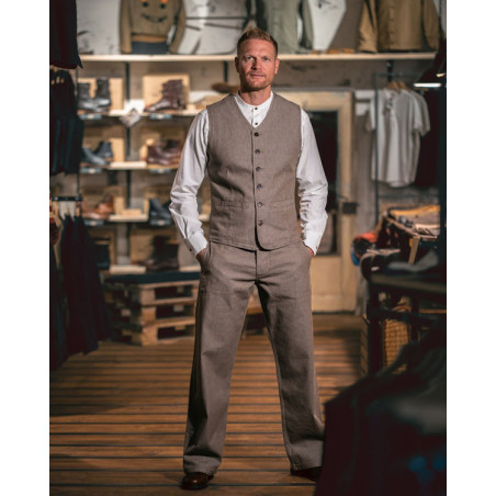 Vest 1905 Hauler Vest HBT brown - Pike Brothers