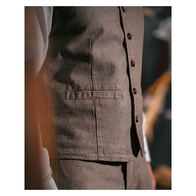 Weste 1905 Hauler Vest HBT brown - Pike Brothers