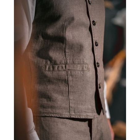 Vest 1905 Hauler Vest HBT brown - Pike Brothers