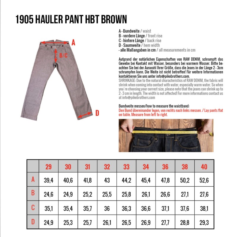 Hose 1947 Harvester Trousers HBT brown - Pike...