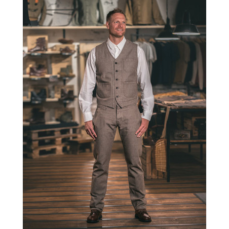 Hose 1947 Harvester Trousers HBT brown - Pike Brothers
