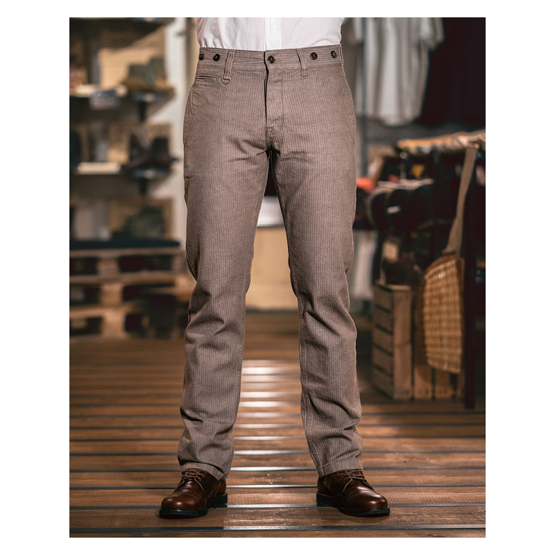 Hose 1947 Harvester Trousers HBT brown - Pike...