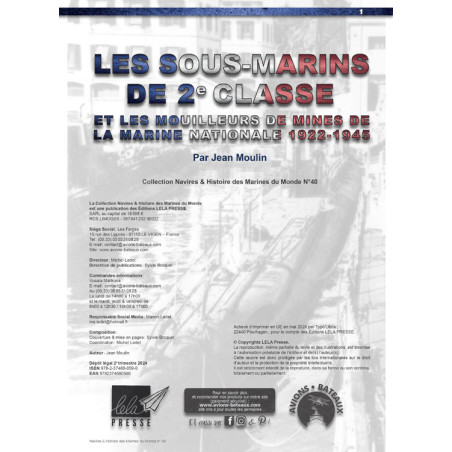 Les Sous-marins de 2e Classe et les mouilleurs de mines de la Marine Nationale 1922-1945
