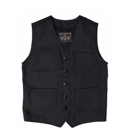 Retro Gilet 520 g/m2 1937 Roamer Vest Elephant Skin black - Pike Brothers