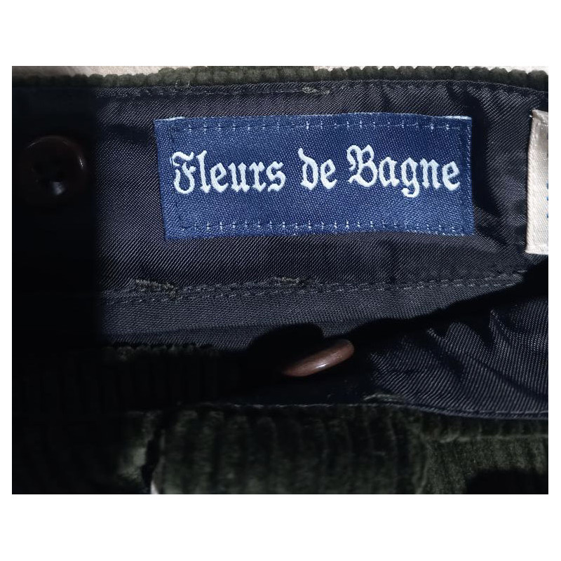 Broek Anatole Velours Olive - Fleurs de Bagne
