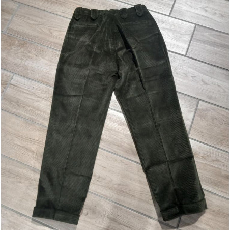 Broek Anatole Velours Olive - Fleurs de Bagne