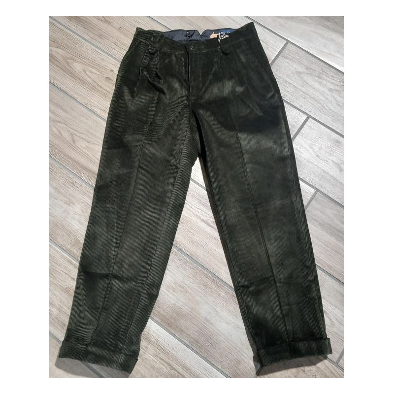 Pantalon Anatole Velours Olive - Fleurs de Bagne