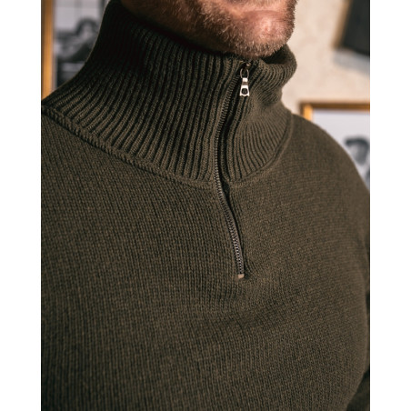 Pull col montant - 1948 Troyer army green - Pike Brothers