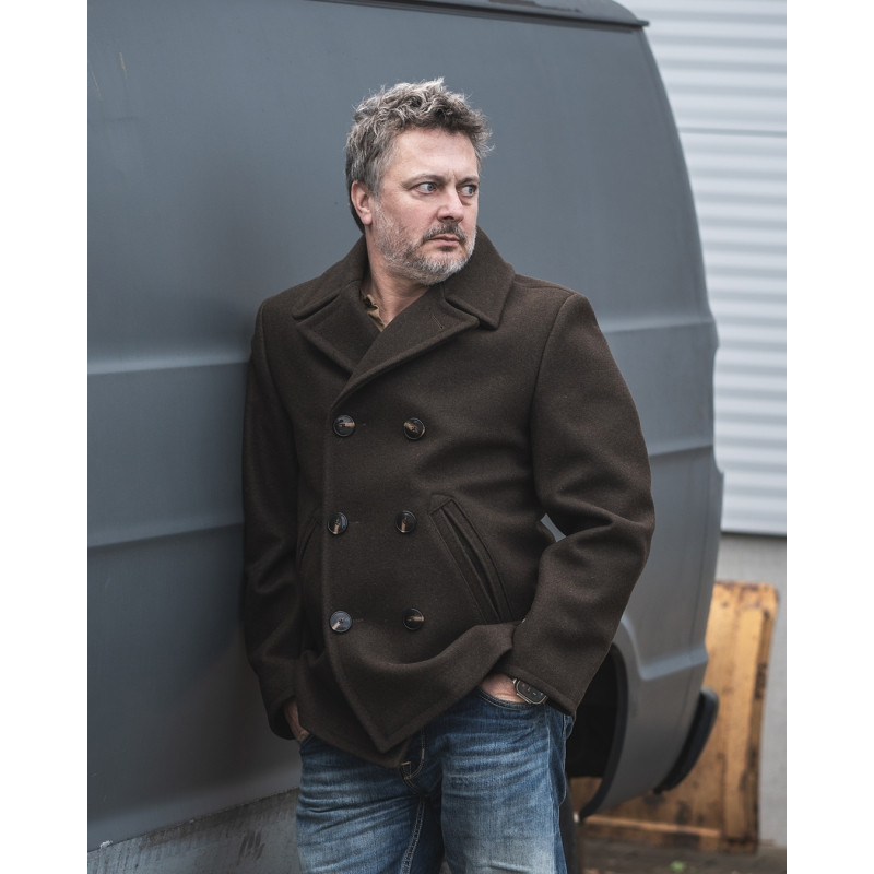 Caban Navy - 1938 Pea Coat chestnut brown -...