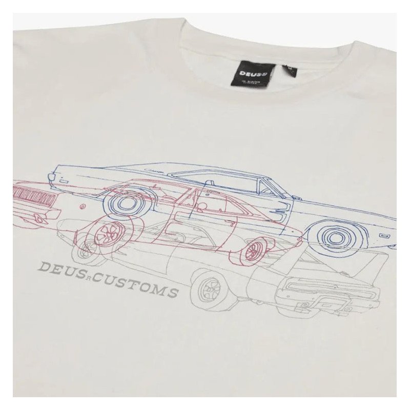 ORGANIC COTTON T-SHIRT CHARGER TEE WHITE - Deus...