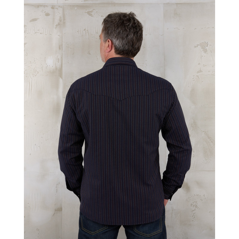 Chemise 1963 Saw Tooth Shirt Navajo blue - Pike...