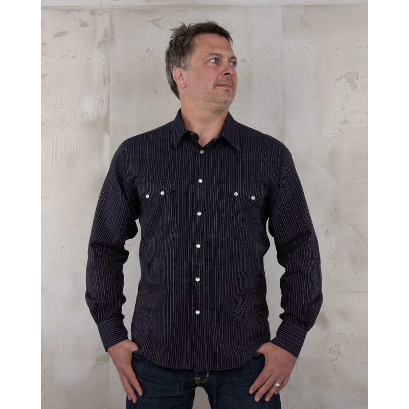 Chemise 1963 Saw Tooth Shirt Navajo blue - Pike...