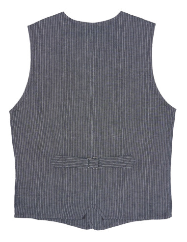 Summer cotton/linen waistcoat with grey stripes...