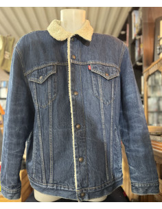 Levi's Trucker Sherpa Jacke - Denim Indigo, wattiertes...