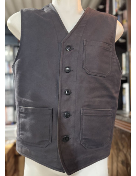 1937 Roamer Vest Elephant Skin Black - Pike Brothers
