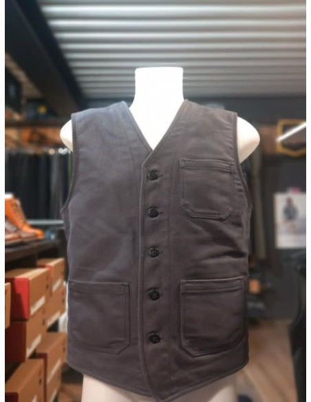 1937 Roamer Vest Elephant Skin Black - Pike Brothers