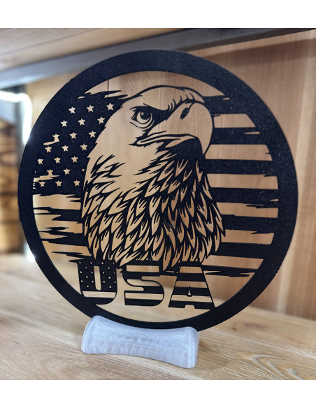 Plaque Décoration USA socle blanc